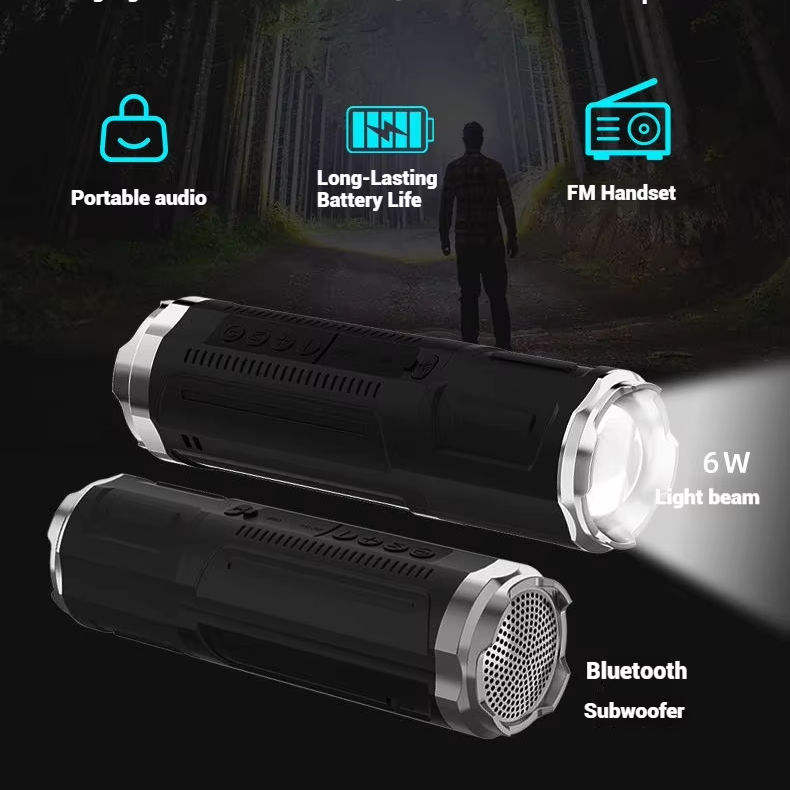 Rechargeable 2-in-1 LED Flashlight with Bluetooth Speaker